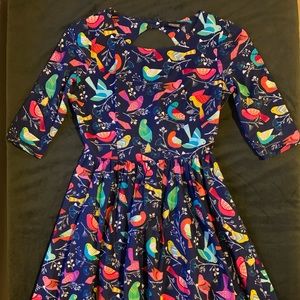 Retrolicious Swinging Sixties Bird Print Dress